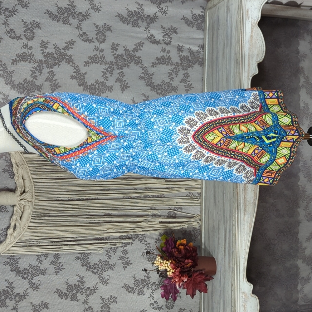 Flying Tomato Bright Pattern Sleeveless Dress - image 4